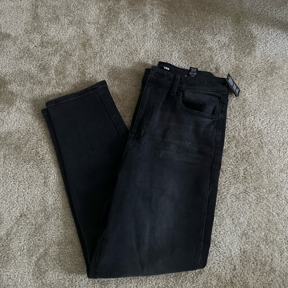 NEW Womens Fashion Nova Classic Tapered high waisted Mom Jeans, black size 13
